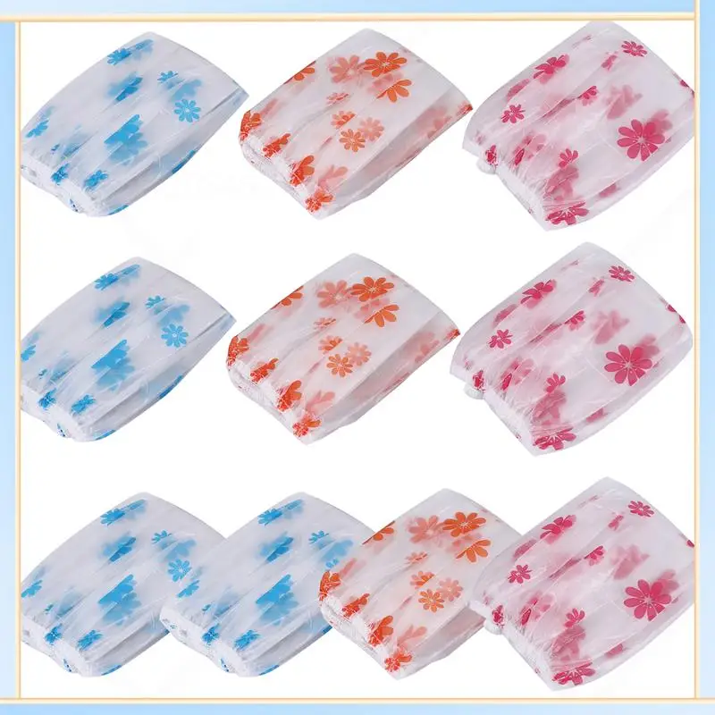 

-A60I 10Pcs Waterproof Shower Cap Point Bath Hair Cover Elastic Bath Hat Bathing Cap For Women Bathroom Reusable Shower Hat