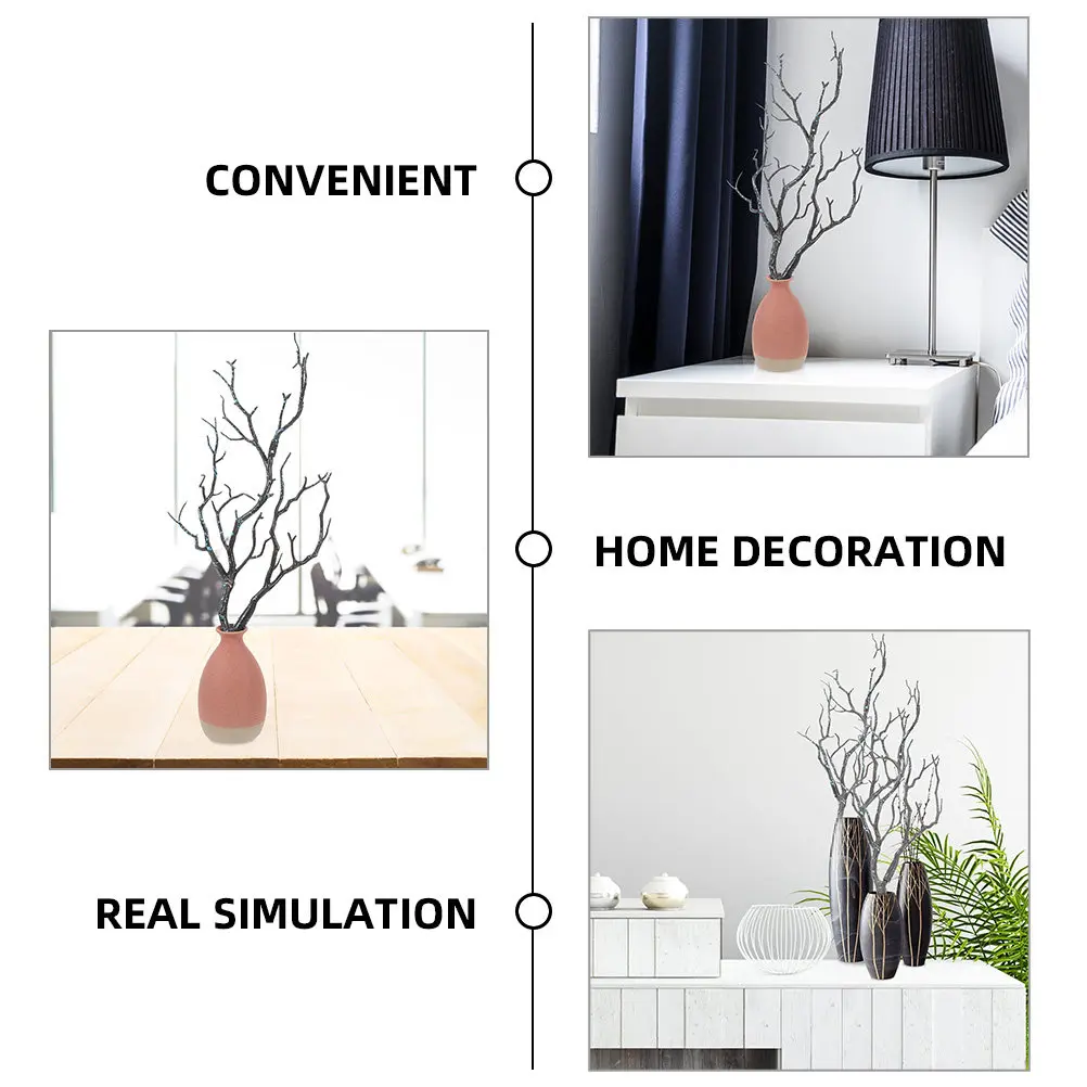 

8 шт. искусственных веток для декора вазы, имитация веток, яркие реалистичные стебли для украшения комнаты, ресторана, бара, общежития, дома