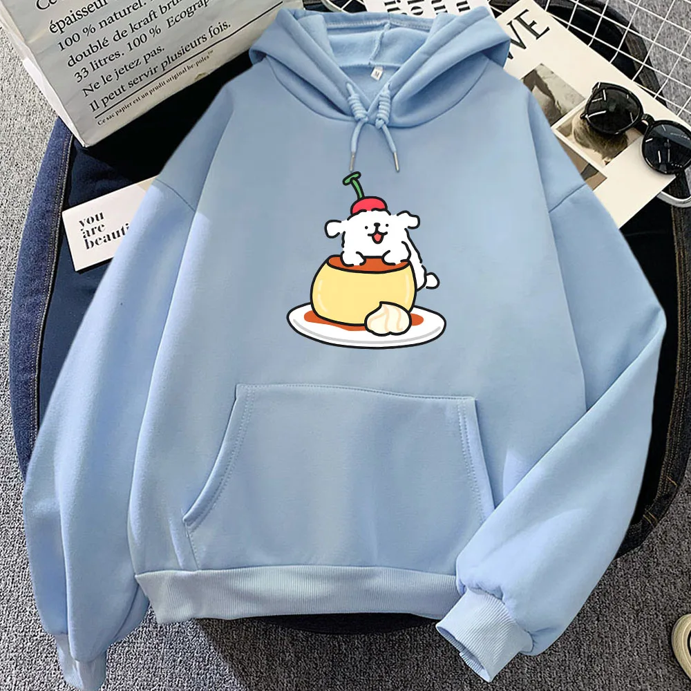 

Puppy Maltese Dog Printing Hoodies Casual Long Sleeve Cartoon Printing Sweatshirts Winter Fleece Hooded Pullovers Kawaii Women