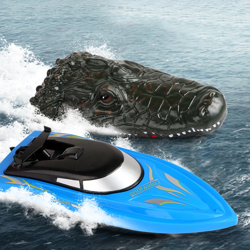 Remote Control Crocodile Speedboat Toys for Kids, Long Battery Life, Simulation Crocodile Heads, RC Ship Boat Children\' Toy Gift