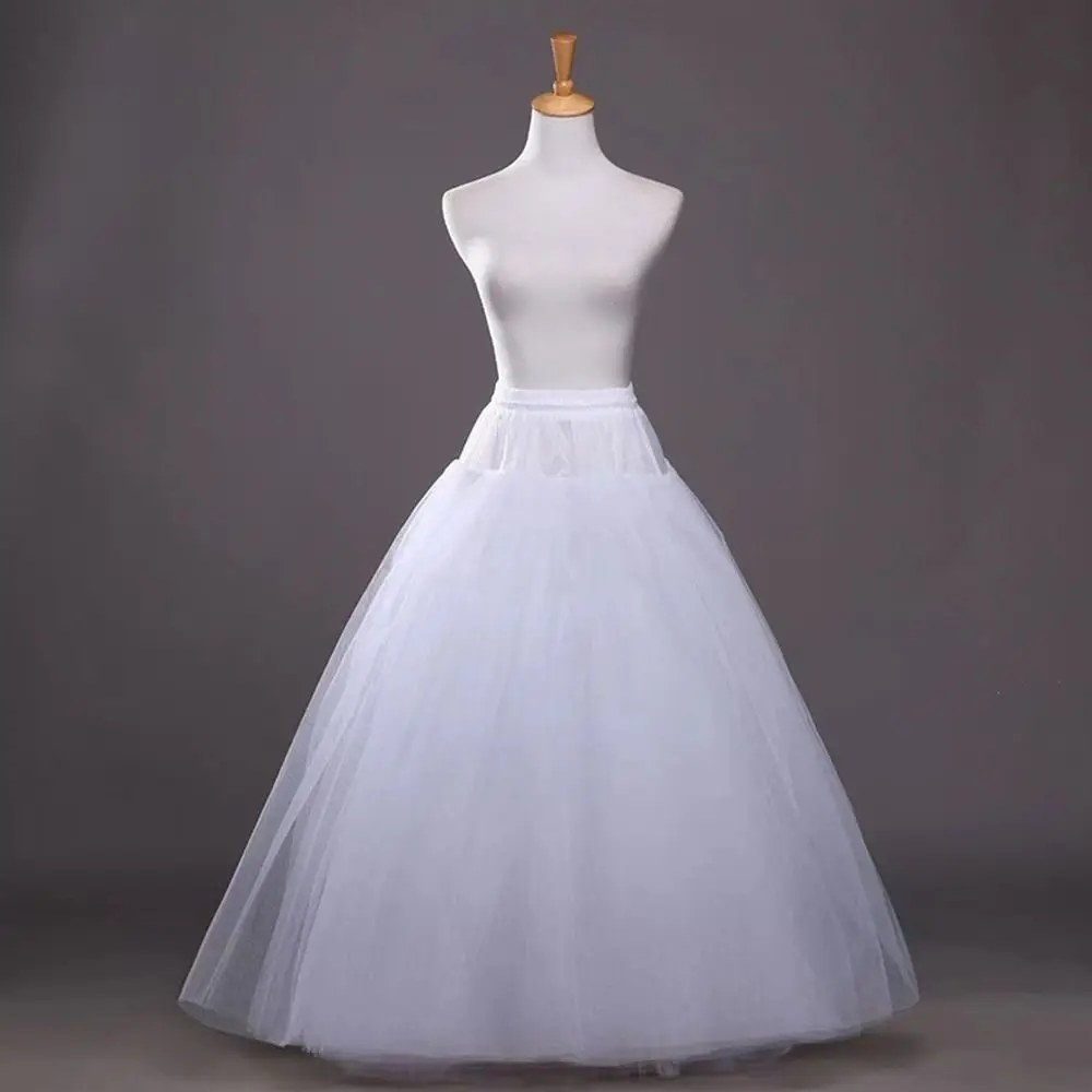 

Fashion White Petticoat 4-Layers Cosplay Underskirt Crinoline Breathable No Hoop Ball Gown Petticoats Wedding Dress