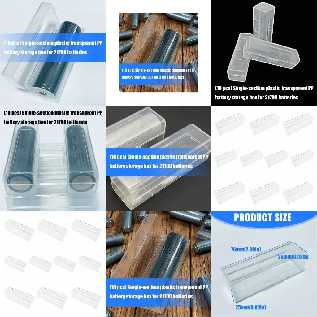 

C7AB Single Cell 21700 Battery Storage Case Shock Resistant PP Box Independent Holder For Safe Isolation Portable Design