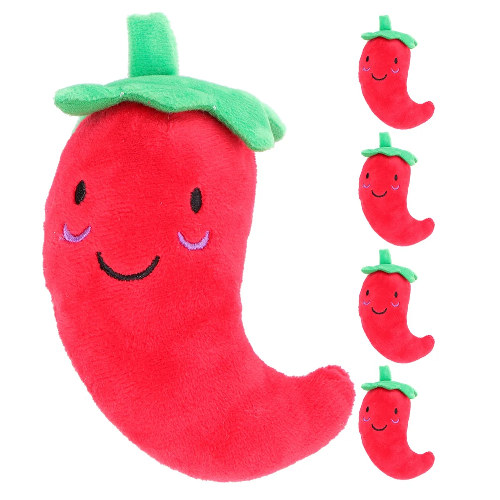 

5Pcs Pet Sound Squeaky Chew Pepper Design Interactive Dog Cat Activity Entertainment Supplies Hot Pepper Dog
