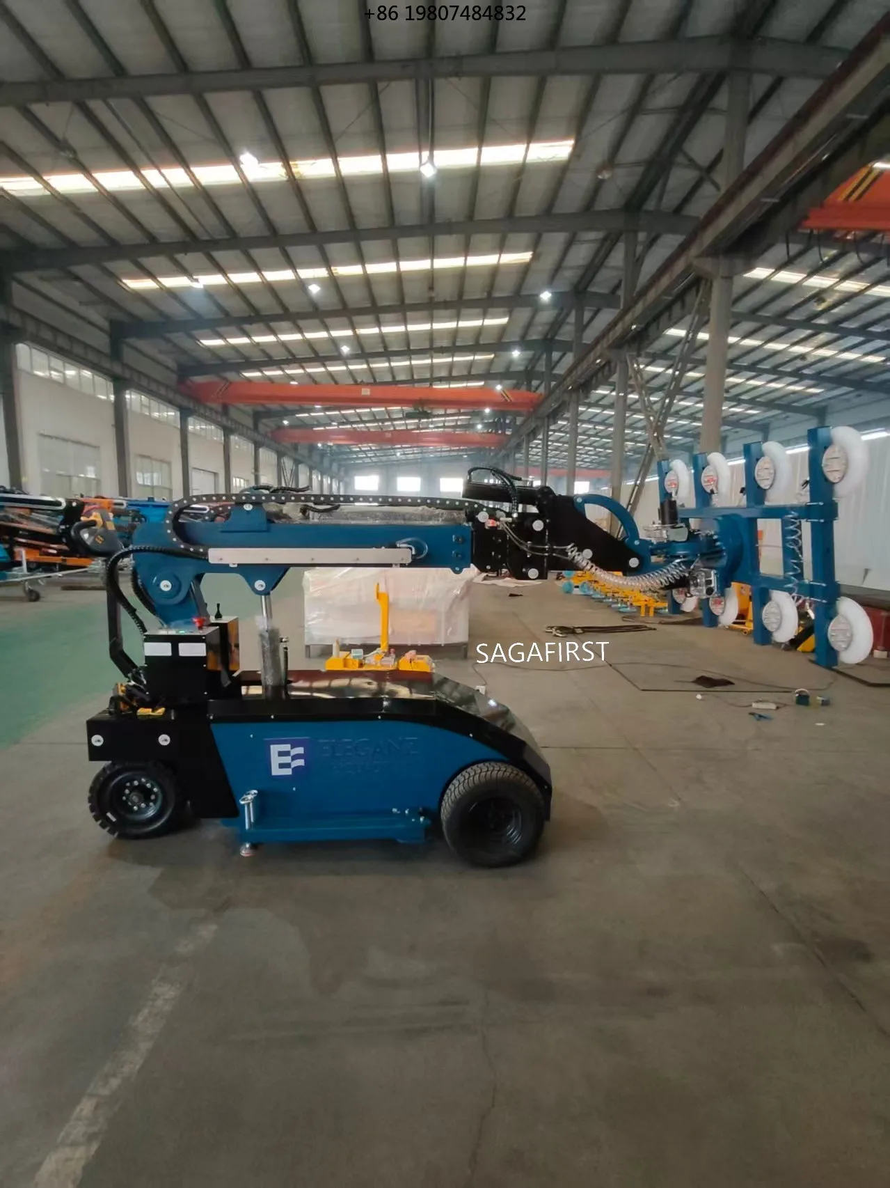 Aliexpress Hot Sale Big Wheel All Rough Terrain Glass Glazing Robot Manipulator Trolley Vacuum Sucker Lifters for Glaziers