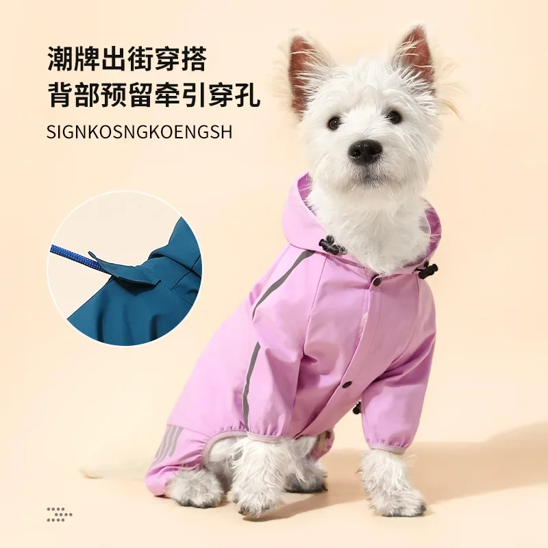 Pet Supplies Dog Clothing Raincoat Pet Clothing Hoodie Windproof Small Dog Raincoat Pet Hardshell Jacket