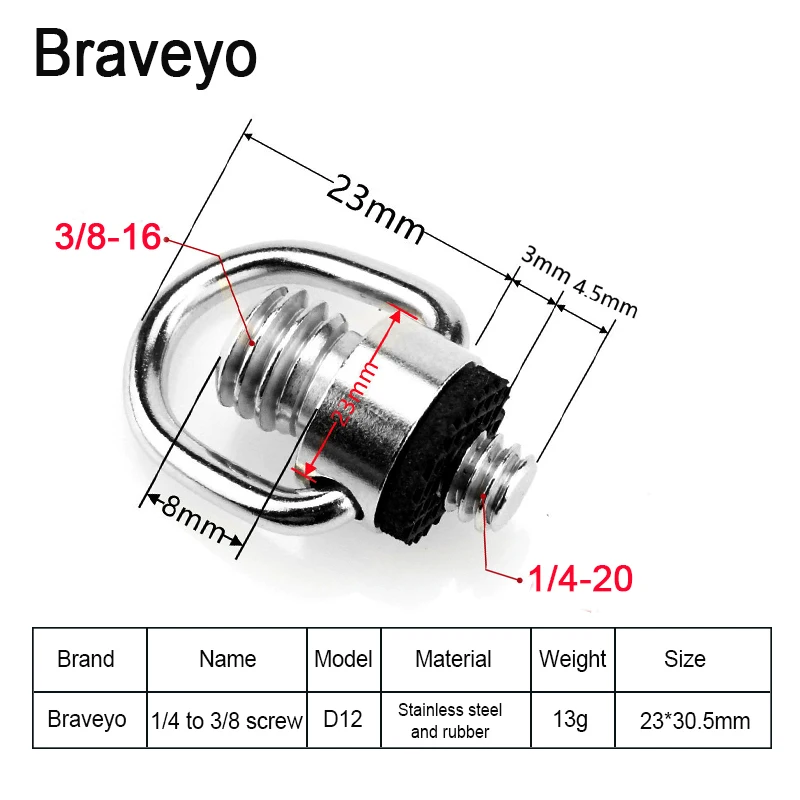 Tornillo de Metal para cordón de cámara, placa de montaje rápido 1/4, accesorio para trípode, cabeza de bola, SLR, portátil, 1/4-20