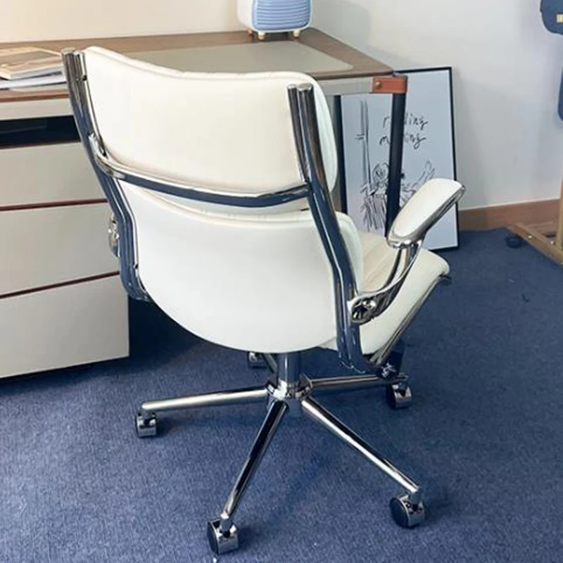 

Leather Swivel Office Chair Modern Luxury Mobile Designer Dinning Office Chair Nordic Bedroom Camping Taburete Home Furniture