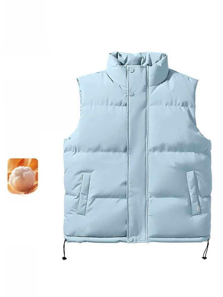

Thiened Winter Vest ex Stand Collar Svel Warm Cotton Vest for Youth Casual Wear Polyester Fiber Zipper...