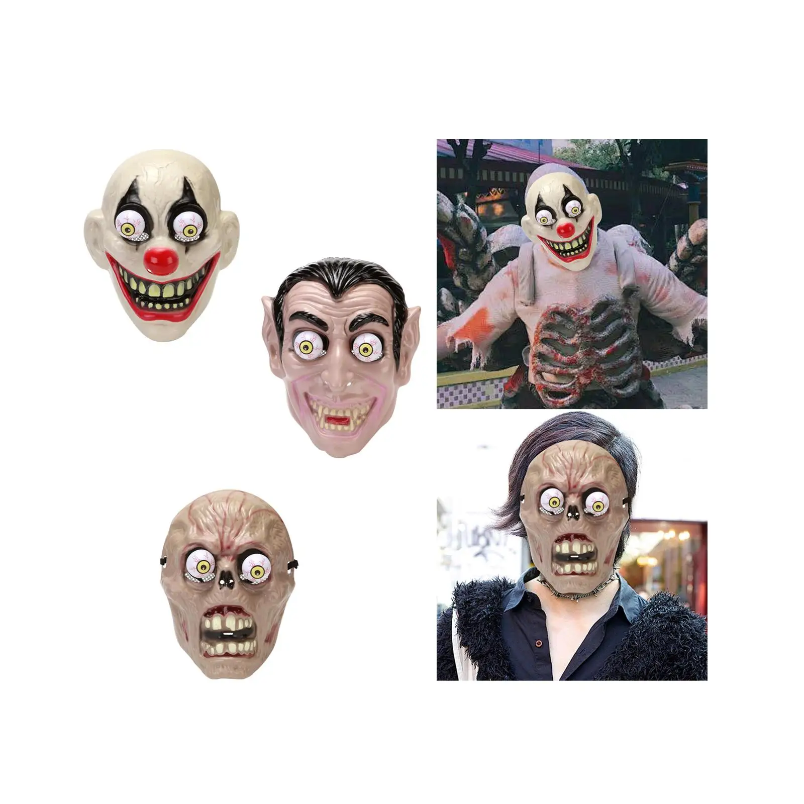 

Halloween Mask Decor Adults Scary Mask Costume Props Face Cover for Roles Play