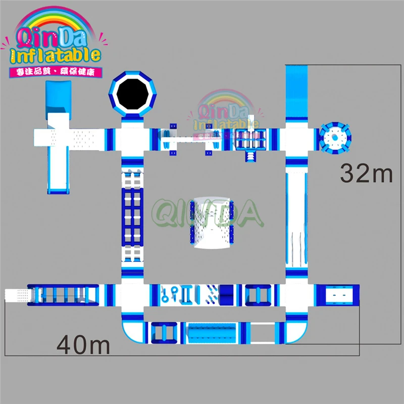 Parque inflable flotante del parque infantil de la isla de agua de Ocean Auqa para el mar
