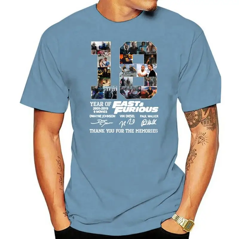 18 Years Of Fast And Furious Anniversary T Shirt Size S-Xl