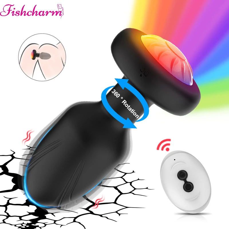 

360° Rotation Vibrating Anal Butt Plug 10 Speed for Men Wiggle Prostate Massager Gay Anal Vibrator Anal Plug Sex Toy for Couples