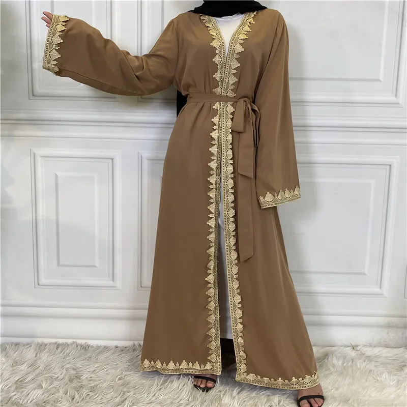 Mode Stickerei Öffnen Abaya Dubai Türkei Kaftan Muslimischen Strickjacke Abaya Kleider für Frauen Casual Robe Femme Kaftan Islam Kleidung