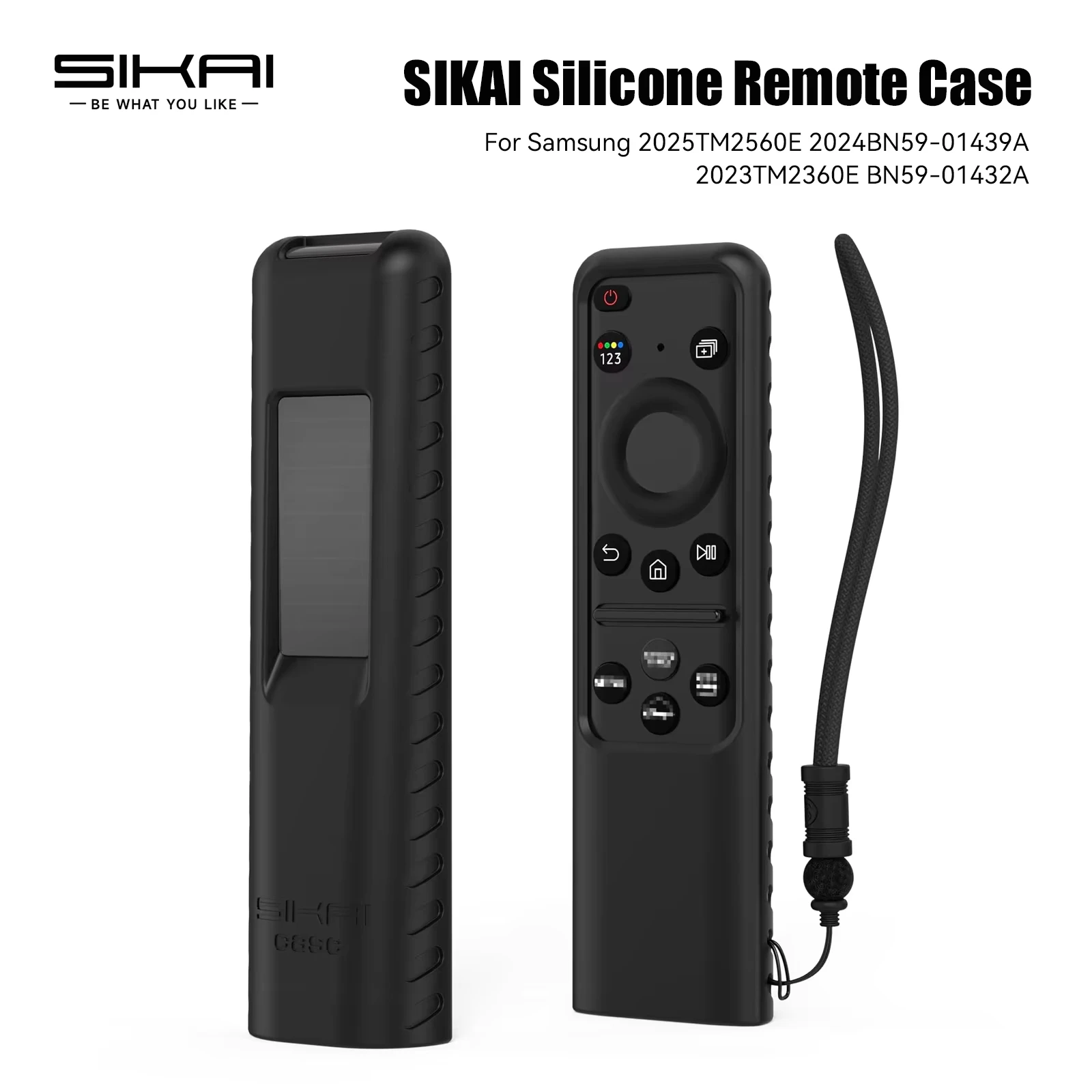 Sikai Silicone Case for Samsung SolarCell Smart TV Remote with Lanyard for 2025TM2560E 2024BN59-01439A 2023TM2360E BN59-01432A