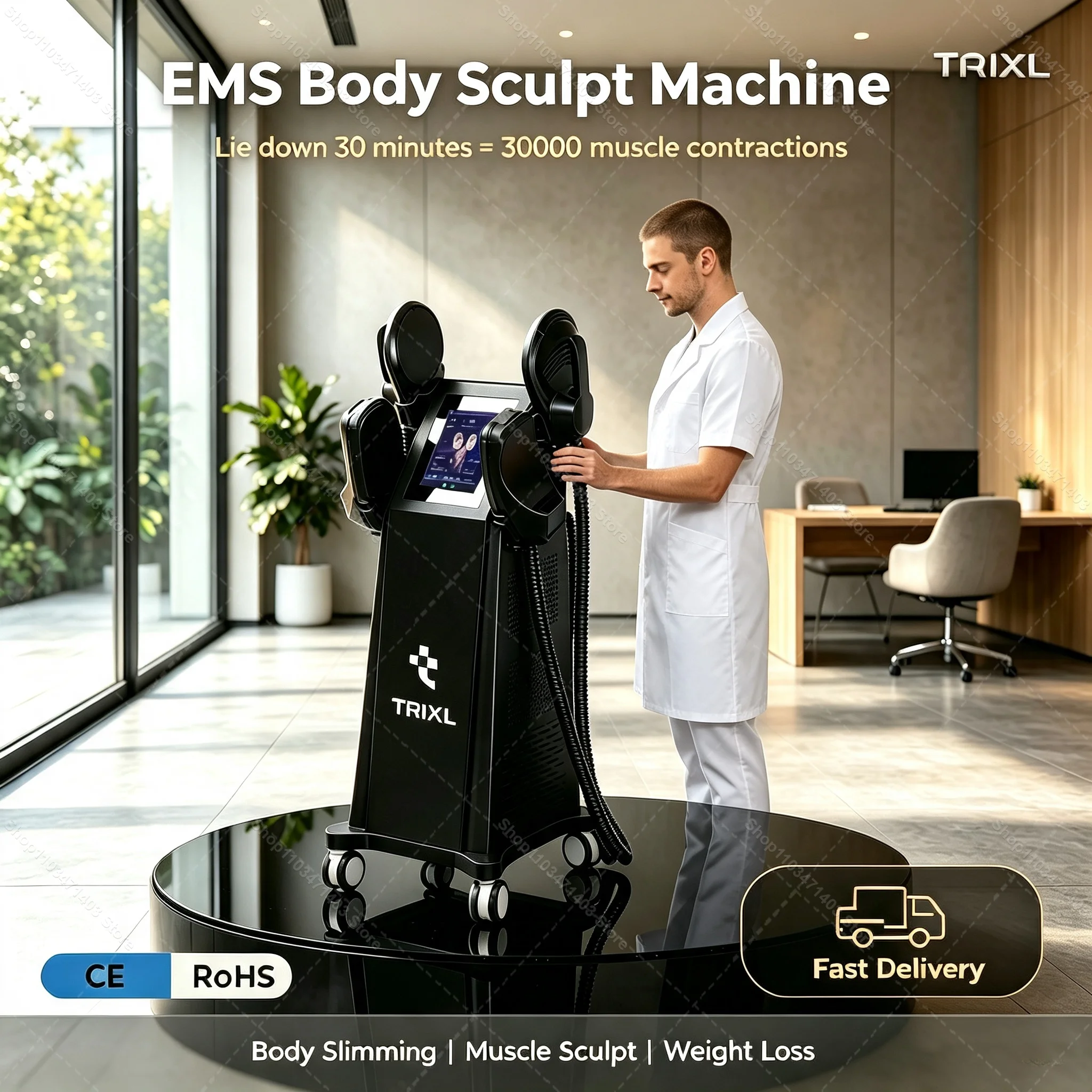 New TAIXL 4 Handles HI-EMT EMS Sculpt Machine 6500W Magnetic Slim Muscle Building Fat Loss Body Contouring Beauty Equipment