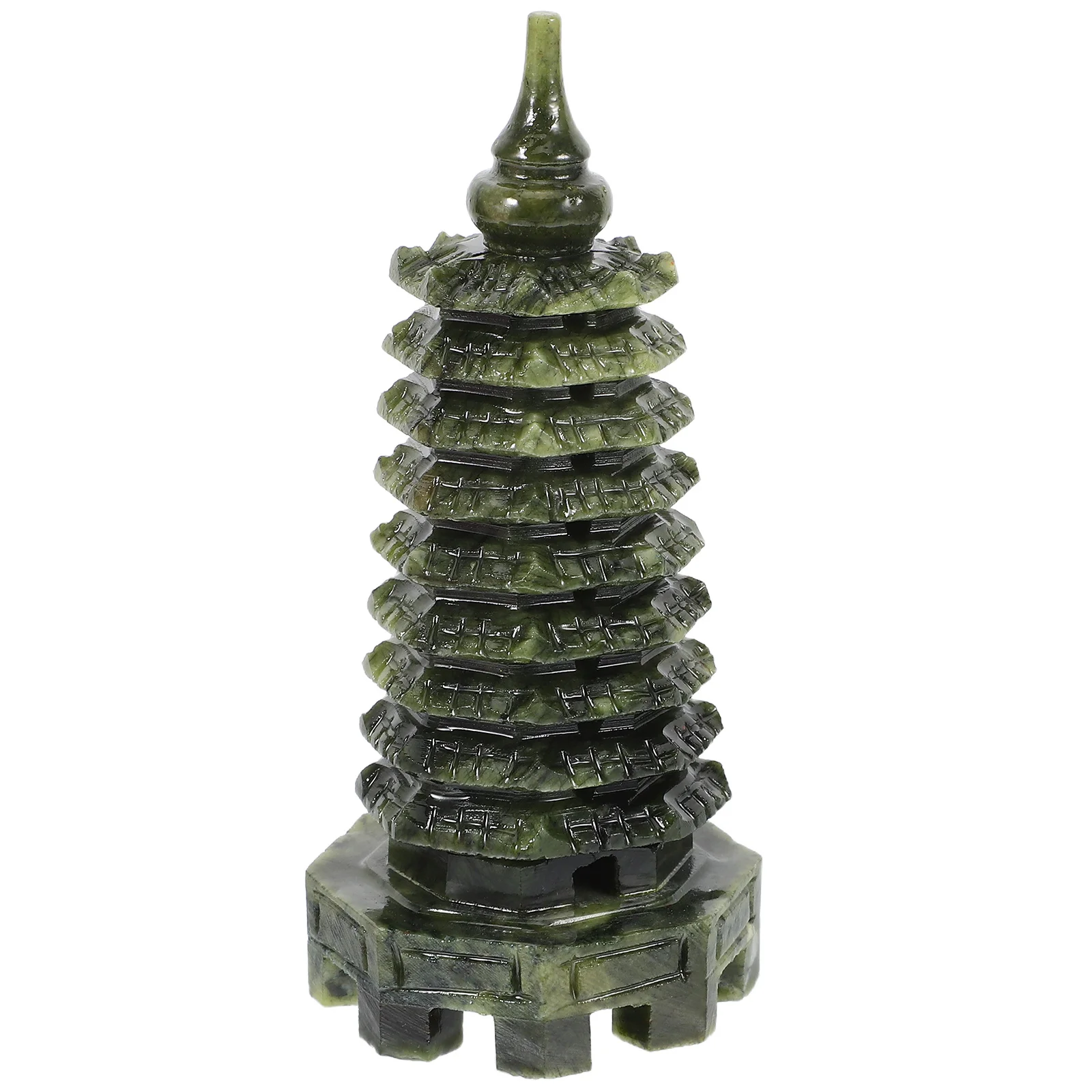 

Hand Carved Jade Pagoda Wenchang Tower Miniature Home Office Garden Statue Ornament Mini Jade For Gift Miniature Chinese Pagoda