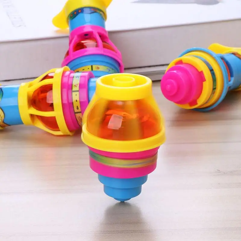 Children\'s Toys Bagged Round Luminous Toy Boys Girls Light Music Rotating Gyro Spinning Top Fidget Spinner Children Classic Toys