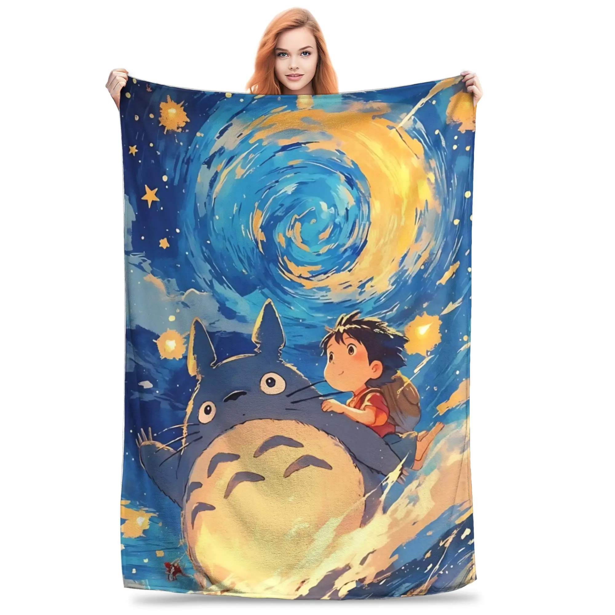 1PC Anime My Neighbor Totoros  home room decorations Winter Blankets for Adults Bedding Home Interior Sofa Knee