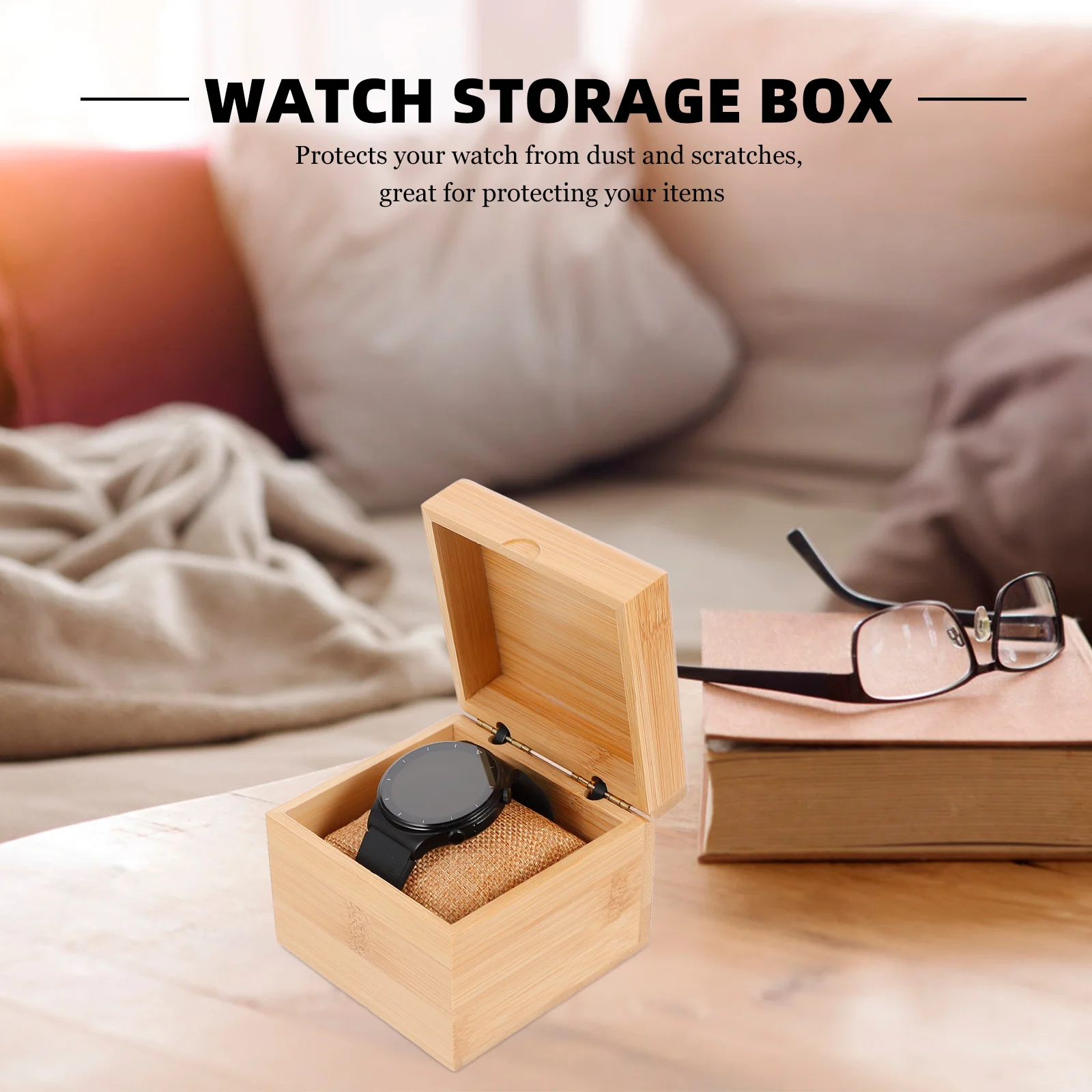 

1pc Wooden Jewelry Box Watch Storage Organizer Vintage Style Display Case for Bracelets Gift Packing 10.2x10x9cm