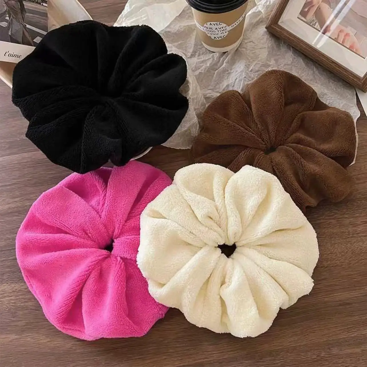 

AISHG Large Velvet Hair Scrunchies Rubber Bands Women Colourful Elastic Hair Bands for Girls Headdress Hair Accessories