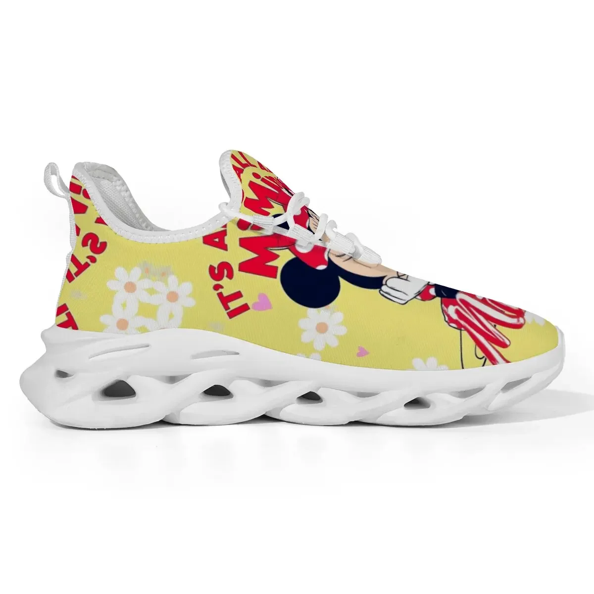 كارتون ديزني سلسلة ميكي ماوس تصميم نمط تحلق المنسوجة خفيفة الوزن هدية العيد الدانتيل متابعة بالإضافة إلى حجم الأحذية الرياضية عارضة #1