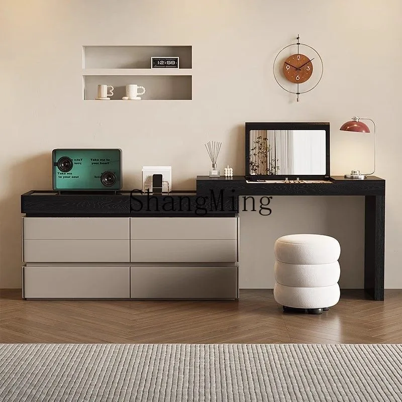 

FG minimalist dresser small apartment makeup table retractable solid wood bedside locker large
