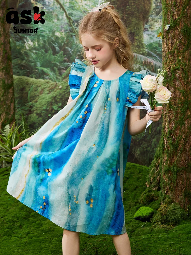 فستان بتصميم صيفي بأكمام طائرة صغيرة للفتيات من توين #4