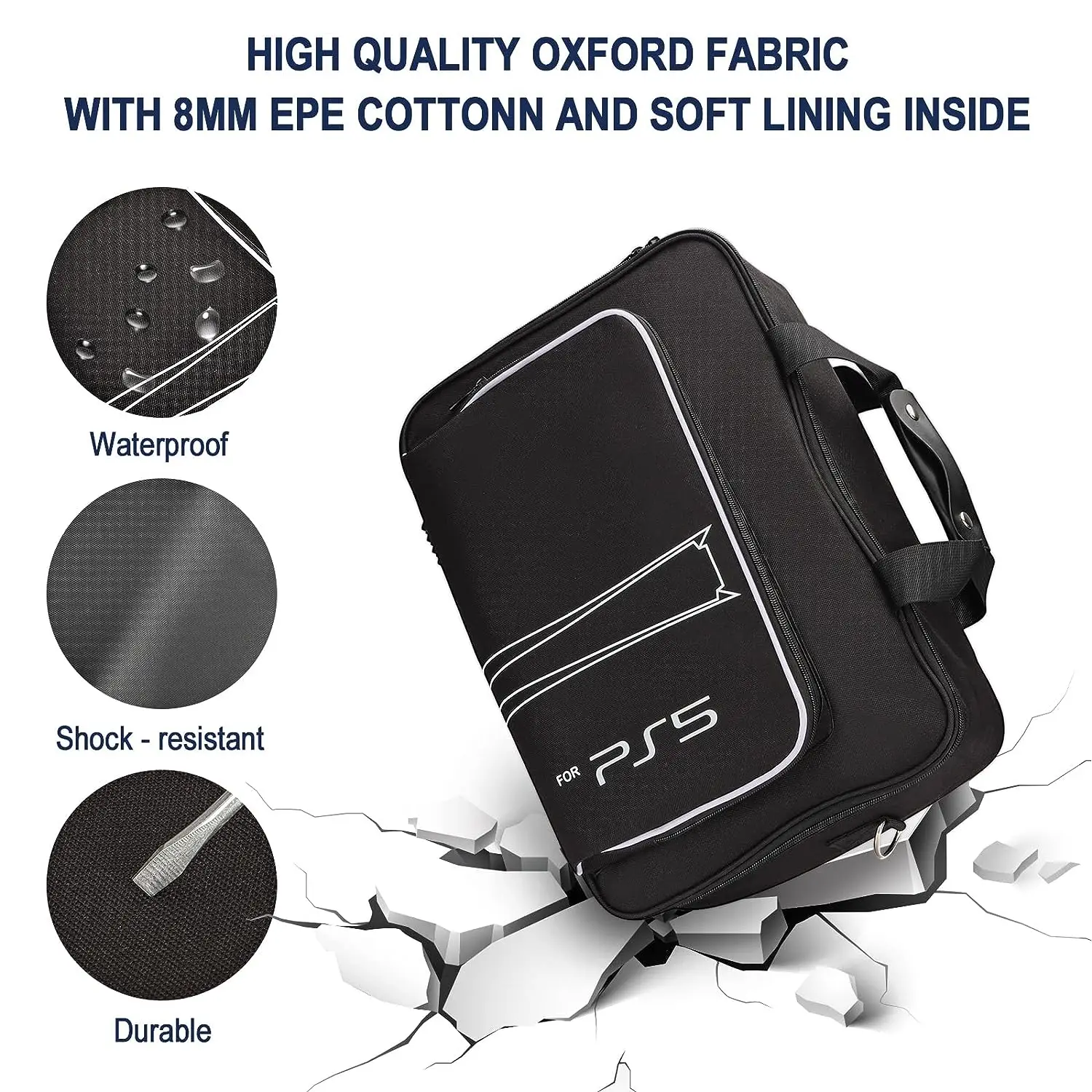 Imagem -04 - Ombro Carry Case para Ps5 Console Impermeável à Prova de Choque Protetora Travel Bolsa Playstation5 Controller Acessórios do Jogo