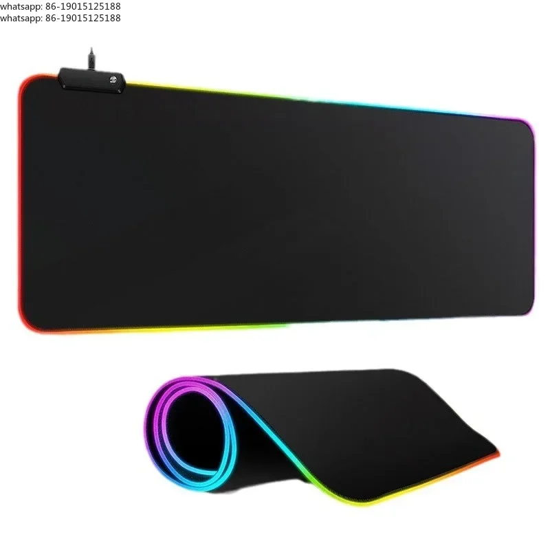 

Игровой коврик для мыши с RGB-подсветкой, большой, 80x30 см, с круглой поверхностью для быстрой игры