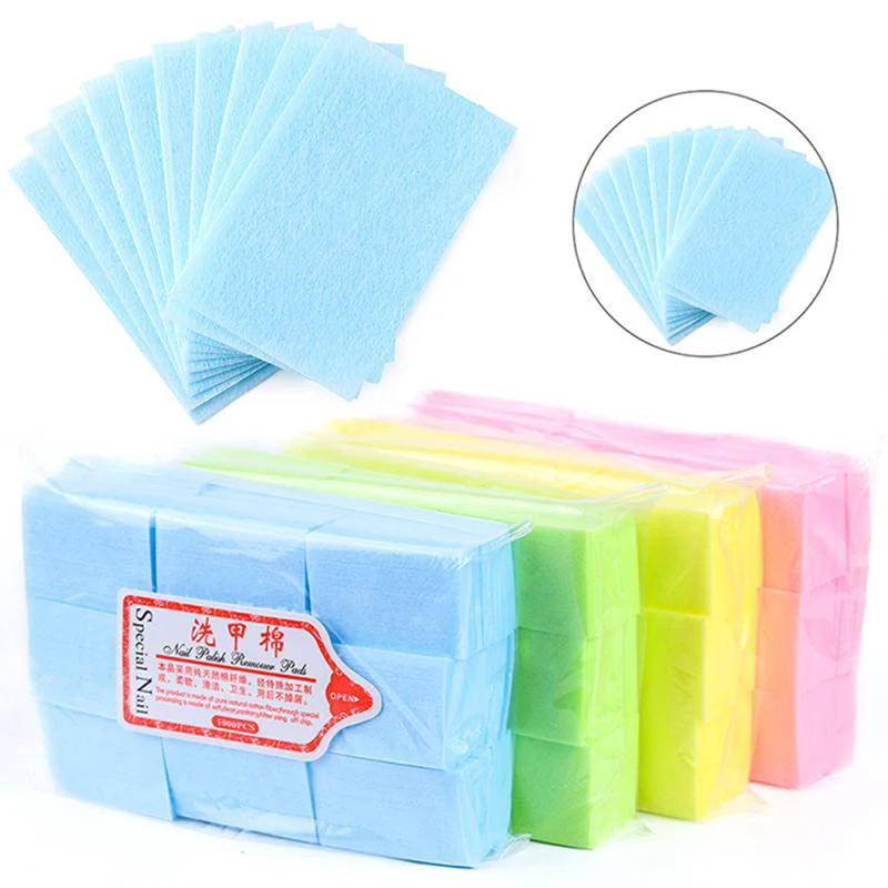 1000un./Lote Almofadas de Algodão para Remoção de Esmalte em Gel, Sem Fiapos, Ferramenta de Limpeza para Unhas de Acrílico e Manicure