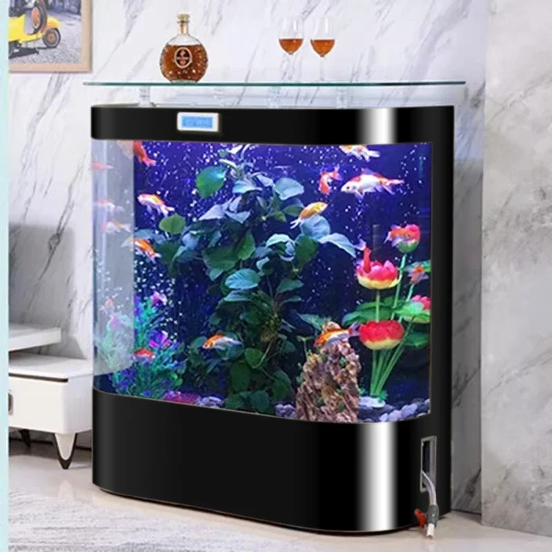 Intelligent Thermostatic Fish Tank, Aquarium, Floor To Ceiling Glass, No Water Exchange, Ecological Large Bottom Filtration