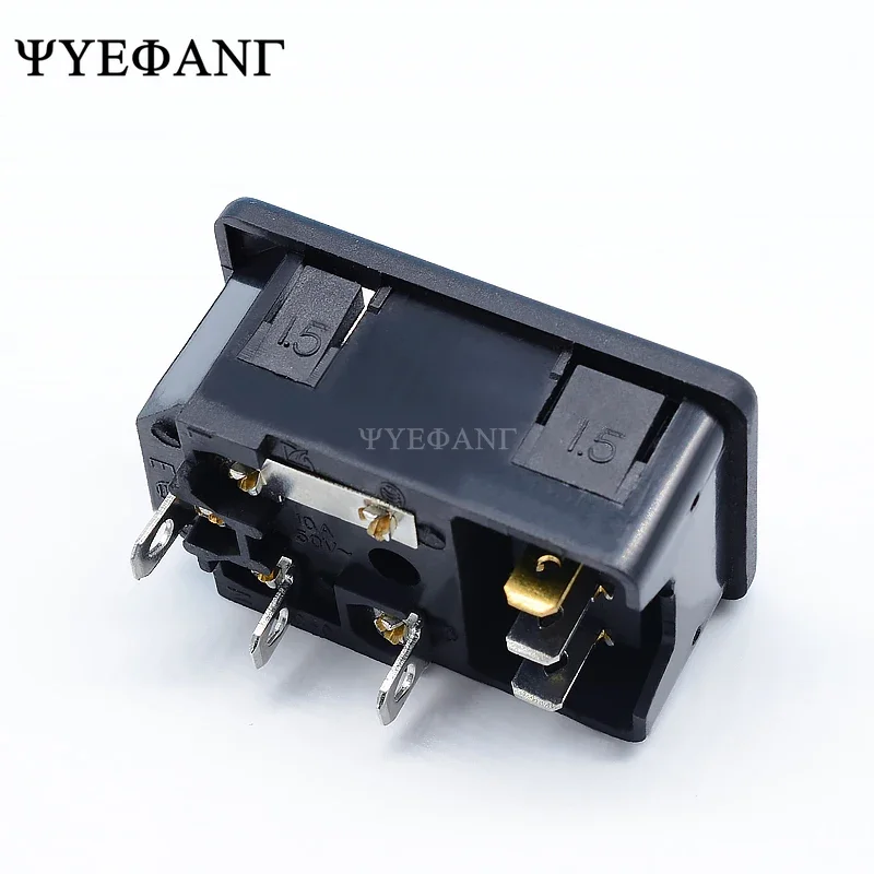 1pcs AC Power Socket with Red Rocker Switch Fused IEC 320 C14 Inlet Plug Connector AC-01