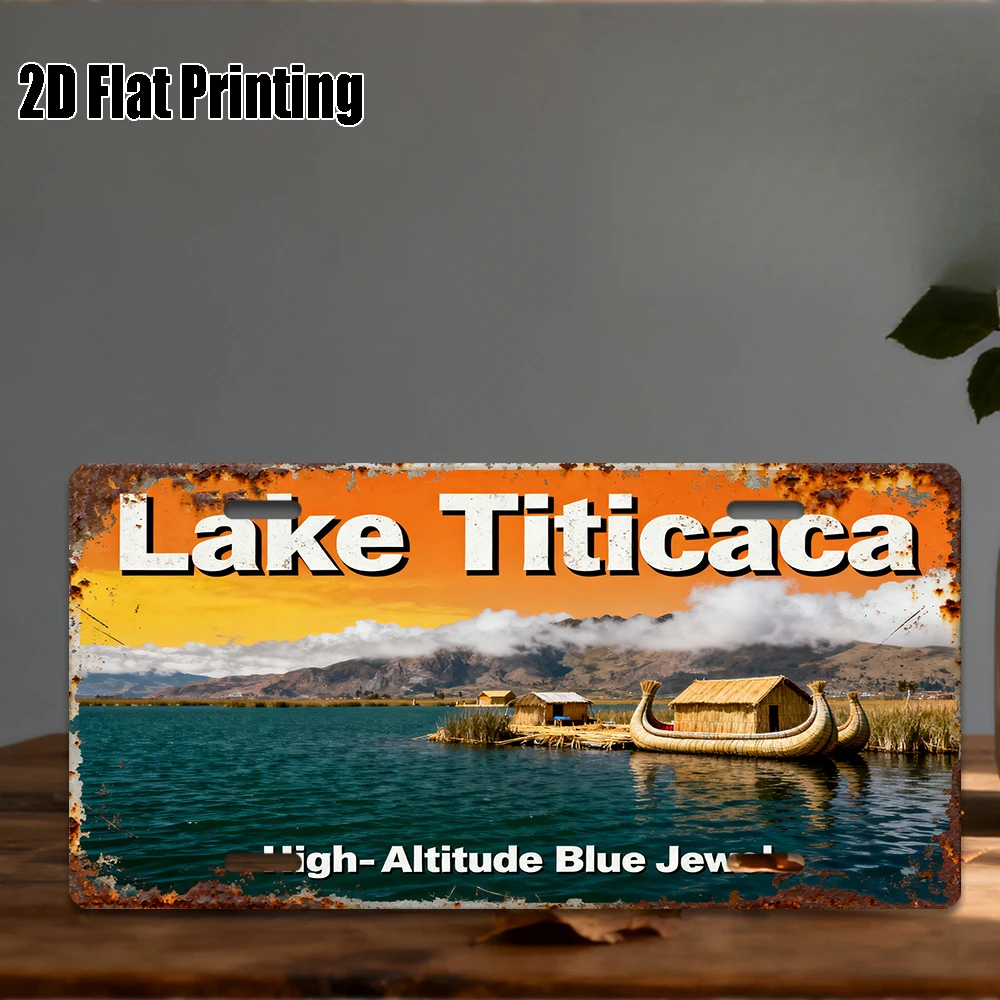 2D Flat, 2D Flat Surface, 1pc Wooden Print, Two-dimensional Flat License Plate Decorative Cover with Frame, for Decorative Pu