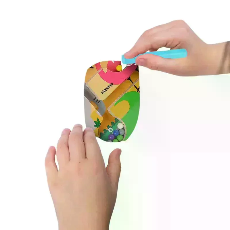 Juegos de clasificación de colores magnéticos de madera para niños, tablero de laberinto de tráfico del zoológico, bolígrafo, juegos de cuentas móviles, juguetes educativos para niños