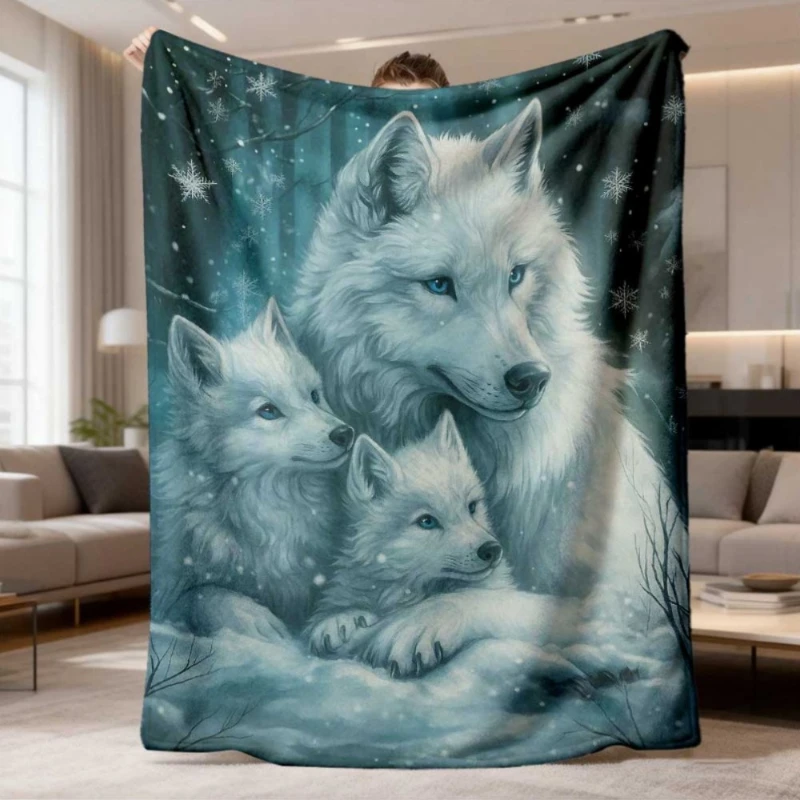 Full Moon Forest Bald Eagle Oil Style Throw Blanket,Warm Living Room,Couch Decor,Birthday Anniversary Noble Home Gift