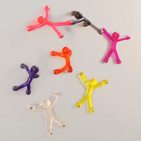 4pcs Funny Soft Rubber Small People Refrigerator Magnets Blackboard Whiteboard Photo Message Fridge Magnets Decorative