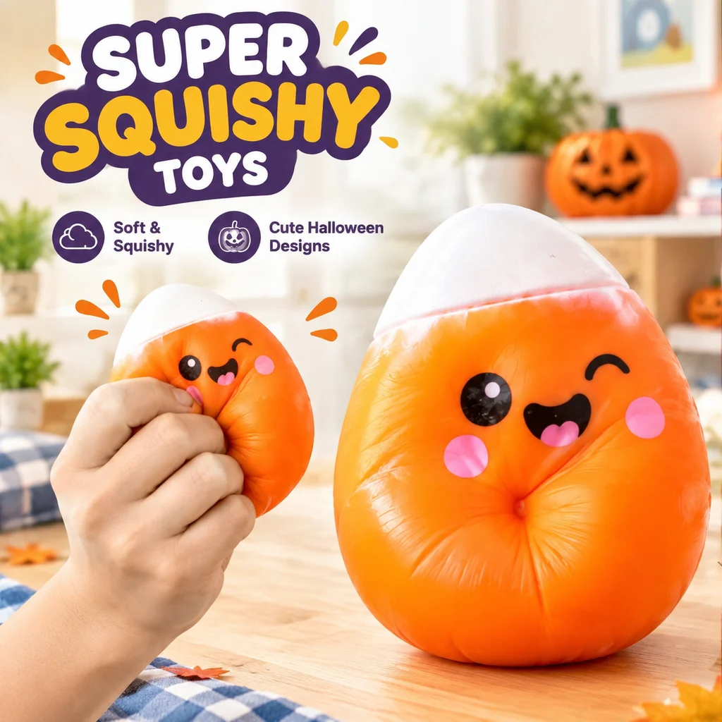 Squishy Stress Relief Toys Halloween Cartoon Monster Ghost Slow Rising Sensory Fidget for Kids Adults Anxiety Relief Gift