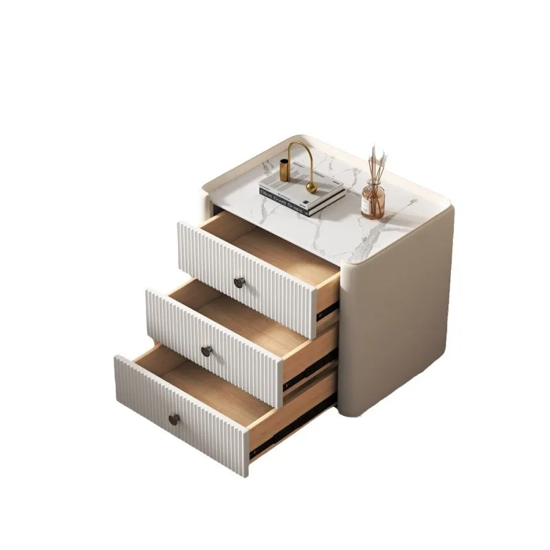

All solid wood light luxury bedroom bedside table, three drawers, large capacity, modern simplicity