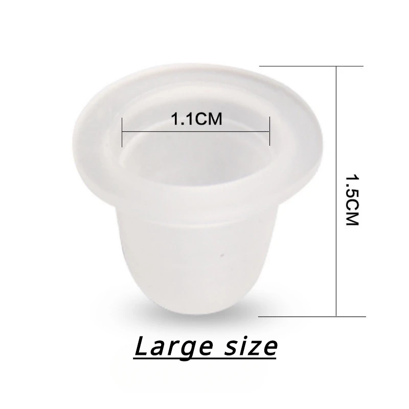 문신 컬러 실리콘 컬러 컵 일회용 소프트 실리콘 눈썹 문신 도구 용품, 문신 잉크 소프트 실리콘 캡 문신, 100 개