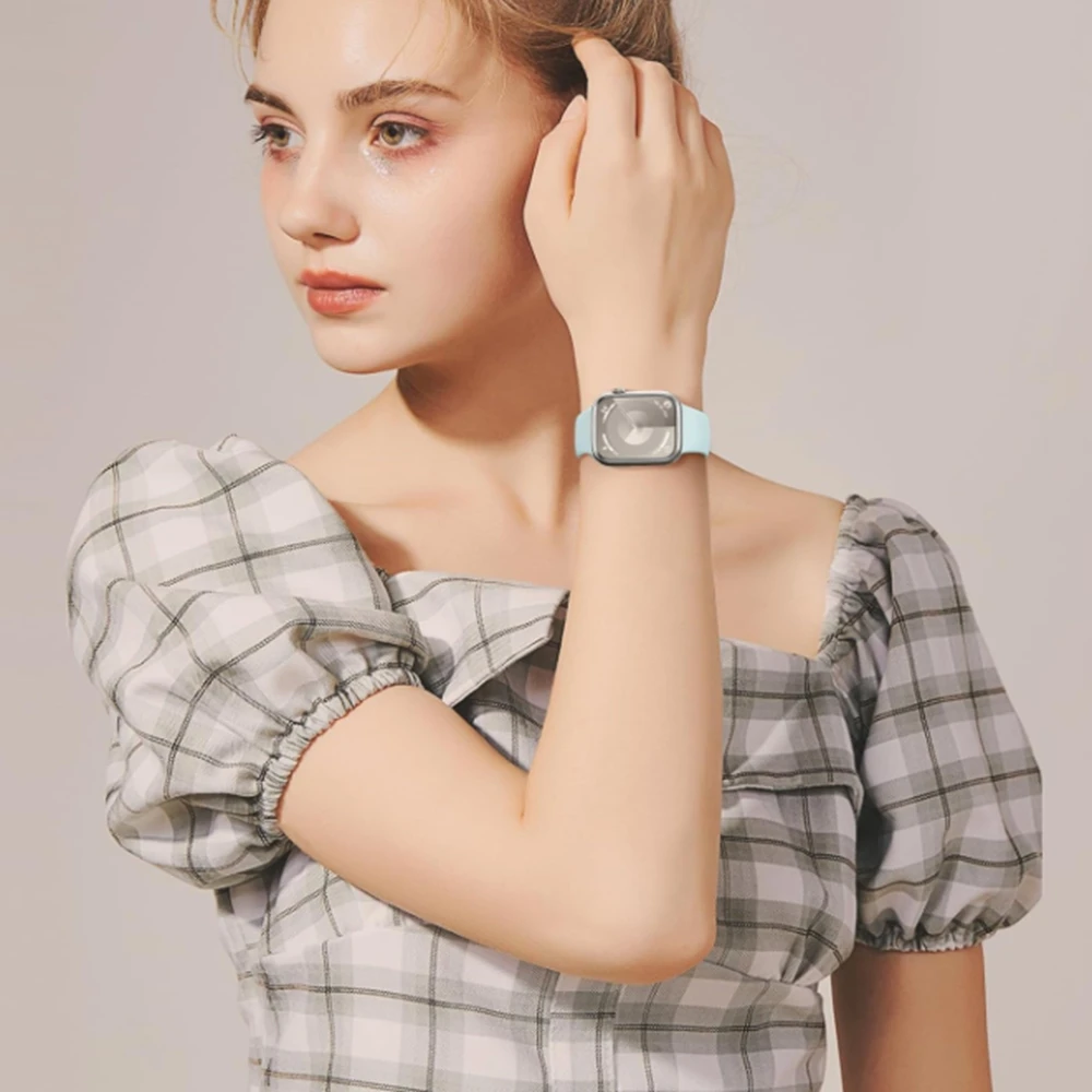 シリコーンループ Apple Watch バンド女性 10/9/7/38 ミリメートル 40 ミリメートル 41 ミリメートル 42 ミリメートル 44 ミリメートル 45 ミリメートル 46 ミリメートルストラップ