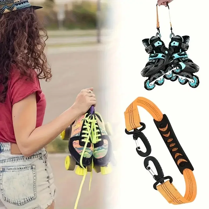Roller Skates with Handles Laces, High Strength Hook, Polyester, Professional Inline Skates for Outdoor Skating, Black Pink view 3