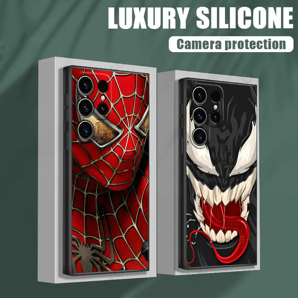 Marvel Spiderman Venom Deadpool Phone Case For Samsung Galaxy S24FE Cases S25 S23 S21 Ultra S24 FE S22 Plus A35 A54 A55 5G Cover