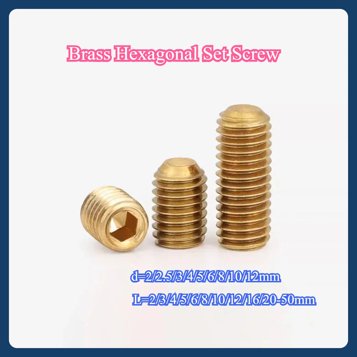 

Brass Hexagonal Set Screw / Copper Headless Concave Screw M2-M12