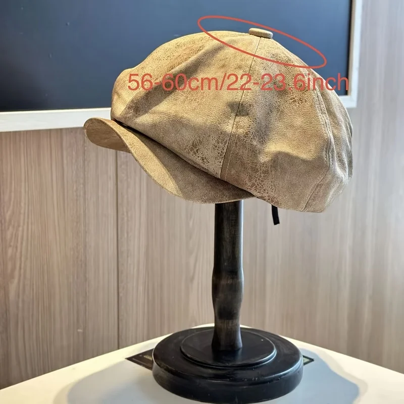 Vintage Button Beret Unisex Lightweight Octagonal Cap Men Women Painter Hat for Winter New Year Holiday Professional Outfits