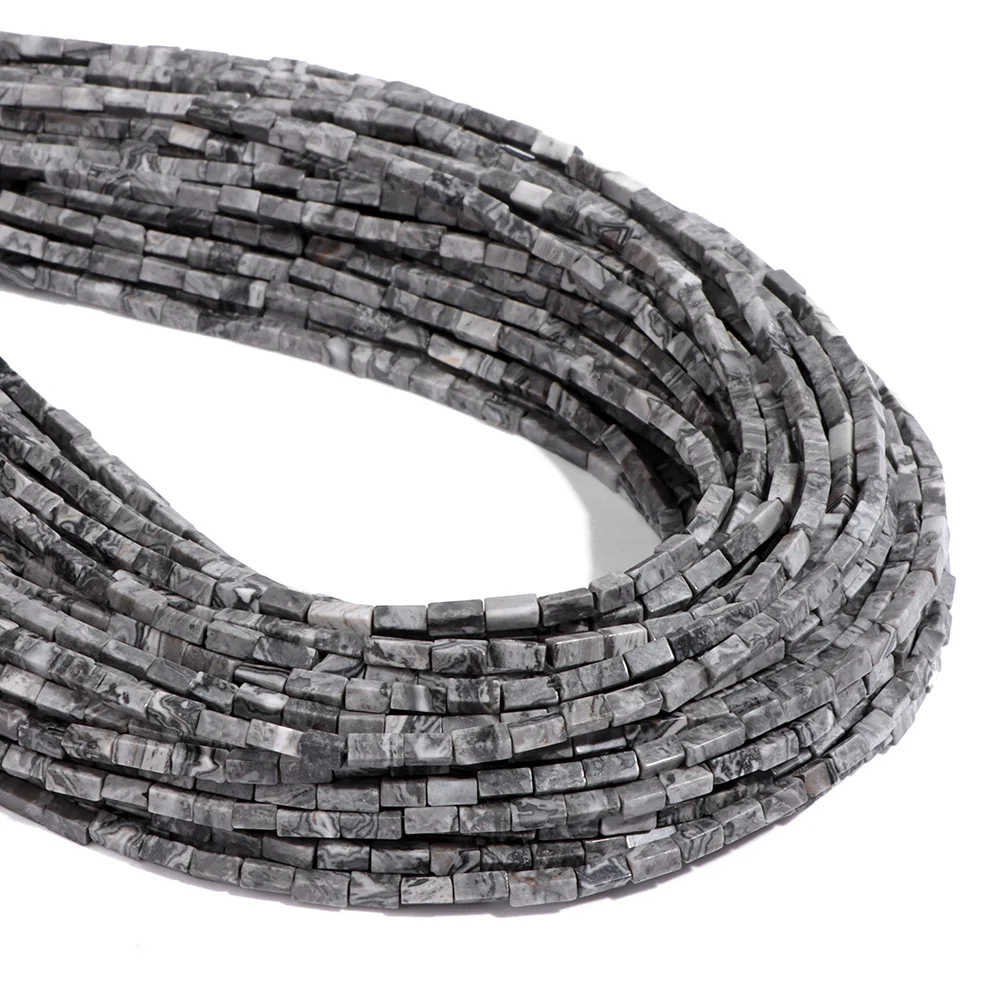 Natural Stone Rectangle Cube Beads for DIY Accessories
