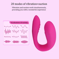 10 Speed Vibration Dildo Clitoris Sucker Vaginal Vibrators For Women Remote Control G Spot Dual Stimulator Sex Toy For Couple