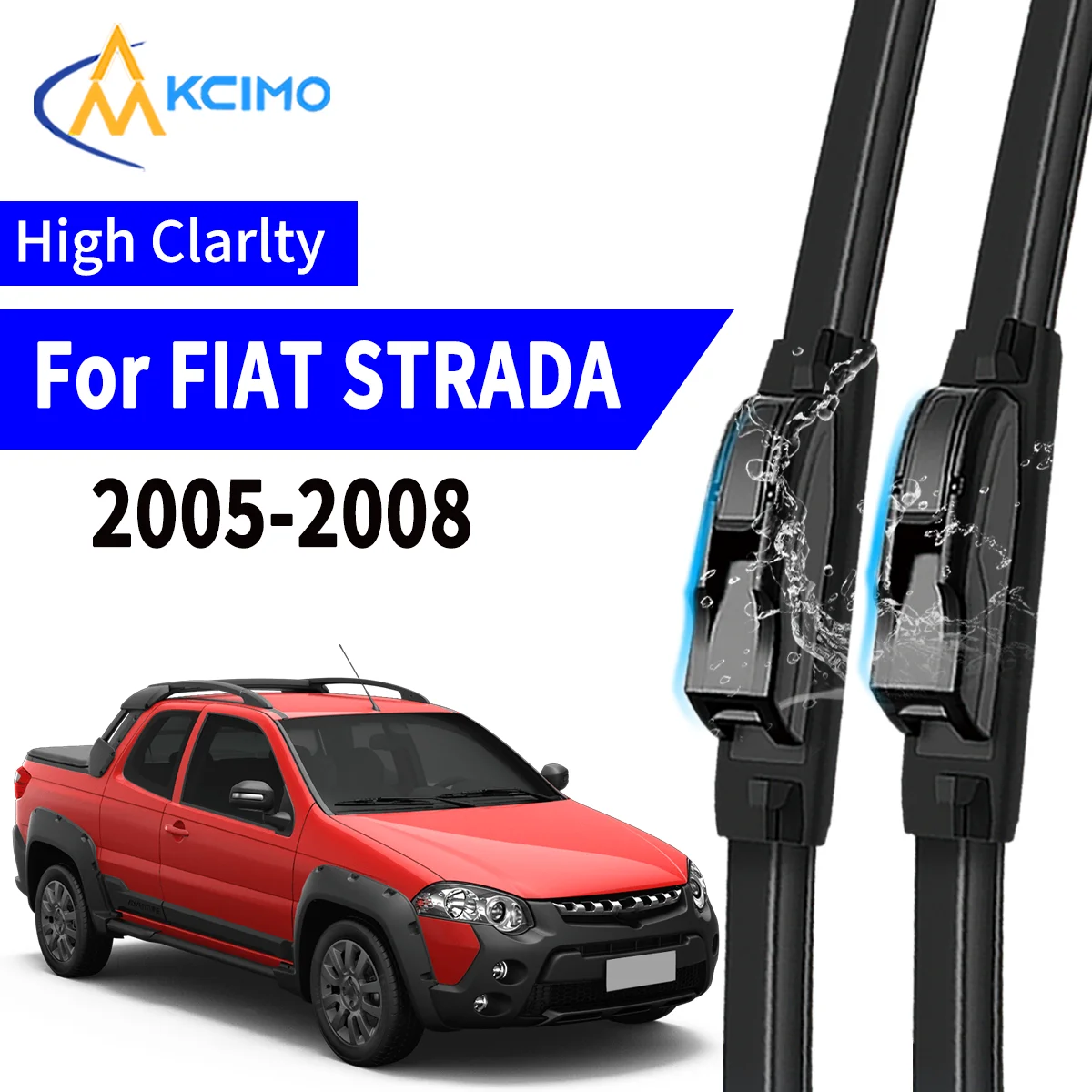 

2pcs Car Wiper For FIAT STRADA Pickup 2005-2008 Front Windscreen Wiper Blade Silent Soft Rubber