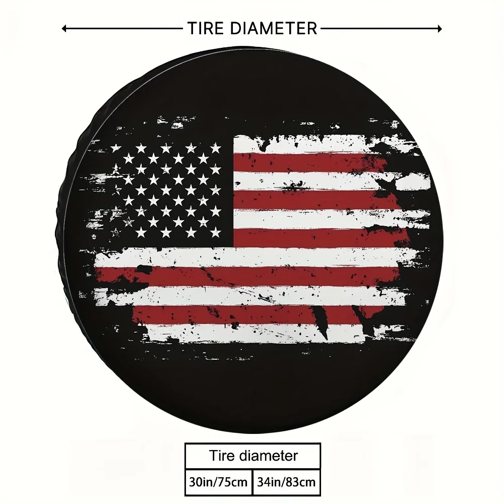 1개, 고품질 타이어 커버 애국적인 미국 국기1 다용도 폴리에스터 원단, 전기 없이 생일 선물