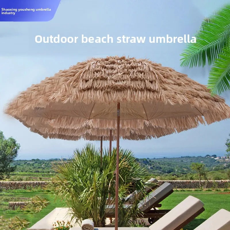 Large Imitation Straw Sun Shade Parasol Beach Outdoor Patio Garden Umbrella Outdoor Umbrella Beach Shade Umbrellas