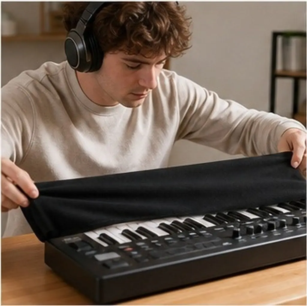 Arranger Keyboard Dust Cover for Piano Electronic Covers Digital 25 Keys Black Controller